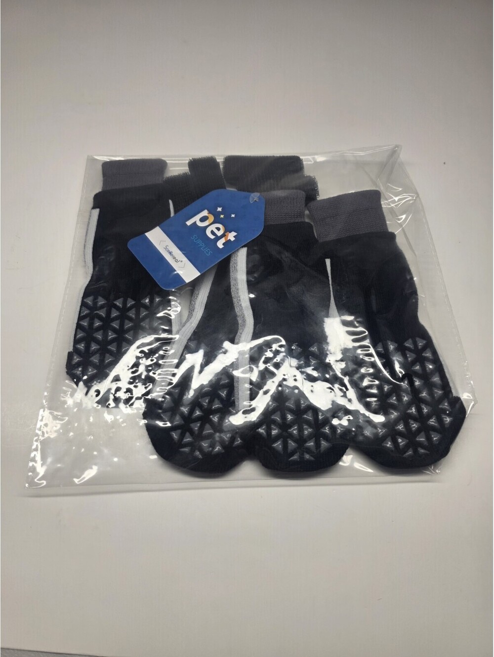 Scenereal Anti Slip Black Pet Socks Sealed New Size M